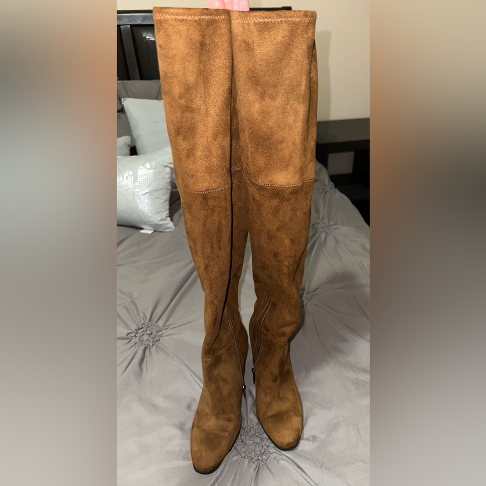 Vince Camuto Over the Knee Brown Suede Boots size 6.5